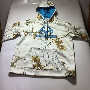 Realtree White Camo Hoodie Size Xl 16-18 Camouflage Woods Hoodie
